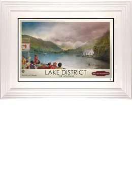 A Postcard From The Lakes - White Framed