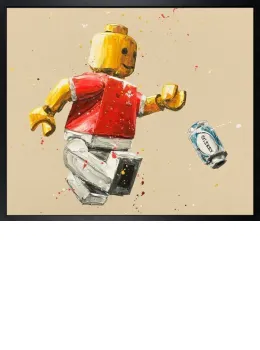 A-Lego Wyn Jones - Original - Black Framed - Framed Box Canvas