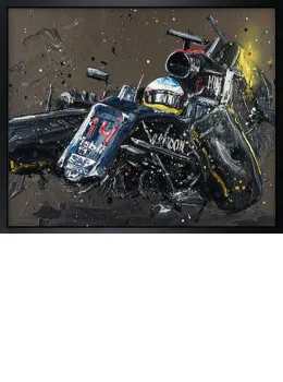 Alonso Crash - Canvas - Artist Proof Black Framed - Framed Box Canvas