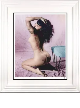 Bettie Page II (Colour) - Artist Proof White Framed
