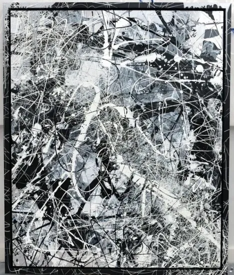 Black Ice - Original On Aluminium - Framed Black Ice - Original On Aluminium - Framed