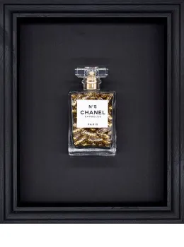 Chanel No.5 Capsules – (Gold) On Black - Black Framed