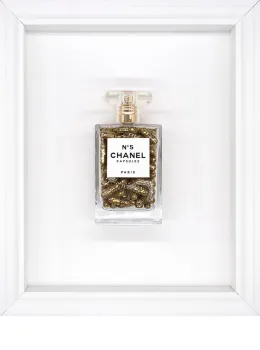 Chanel No.5 Capsules – (Gold) On White - White Framed