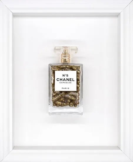 Chanel No.5 Capsules - On White - White Framed