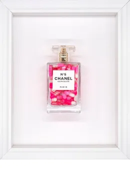 Chanel No.5 Capsules – (Hot Pink) On White - White Framed