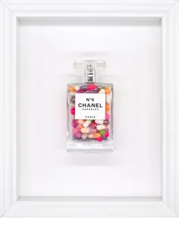 Chanel No.5 Capsules – (Multi-Colour) On White - White Framed