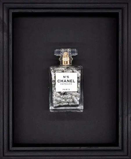 Chanel No.5 Capsules – (Silver) On Black - Black Framed