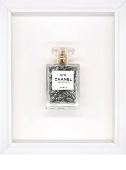 Chanel No.5 Capsules – (Silver) On White - White Framed