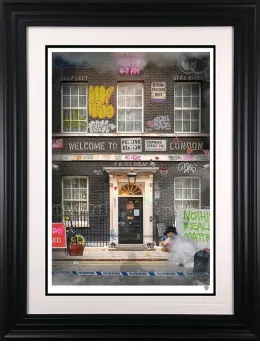 Closed Down-ing Street - Black Framed