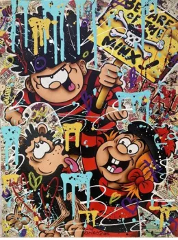 Dennis, Minx And Gnasher - Original - Framed