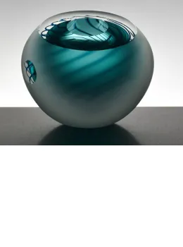 Dizzy Spiral Bowl (Sea Green) - Large - Original Sculpture