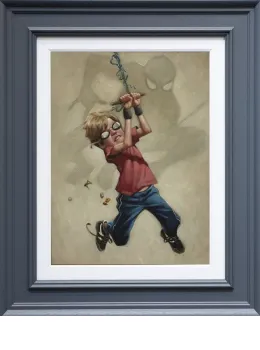 Does Whatever A Spider Can - Canvas - Grey Framed
