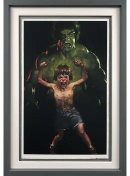 Dr Bruce Banner Is Bathed In Full Force (Hulk) - Framed