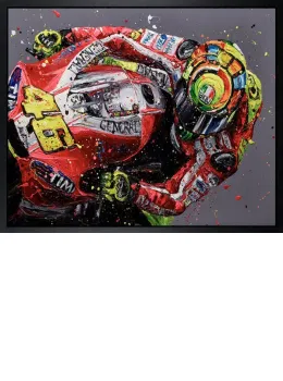 Ducati Rossi - Canvas - Artist Proof Black Framed - Framed Box Canvas