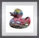 Duck And Cover - White Background - Small Size - Grey Framed