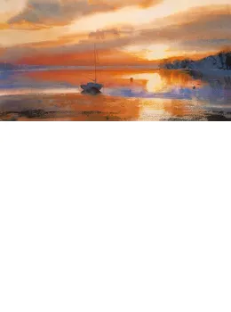 Estuary At Sunset - Framed