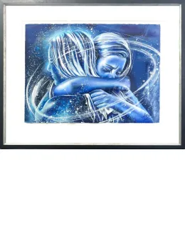 Eternal Embrace - Original On Paper - Black Framed