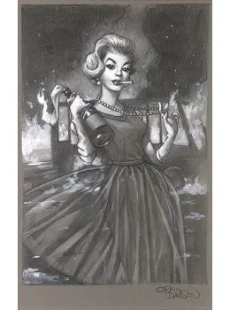 Flaming Beauty I - Sketch - Mounted