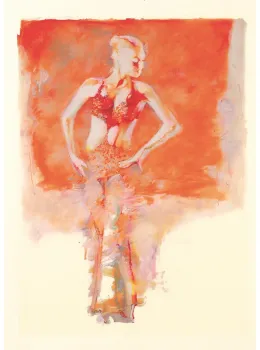 Glitter Girl On Orange - Print