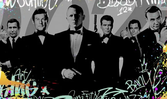 Good Evening Mr Bond - White Framed