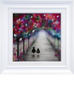 Hand In Hand - Original - White Framed