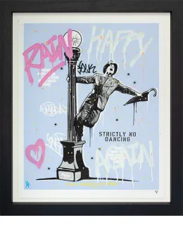 Happy Again - (Blue) - Framed
