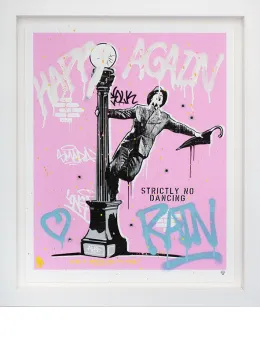 Happy Again - (Pink) - Framed