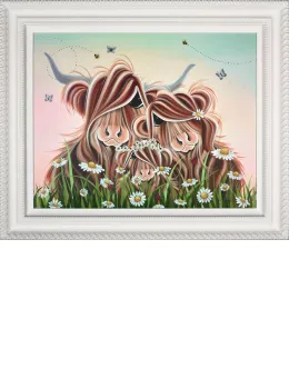 Hazy Daisy - White Framed