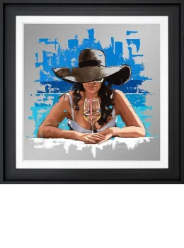 Hello Summer - Embellished Aluminium - Black Framed