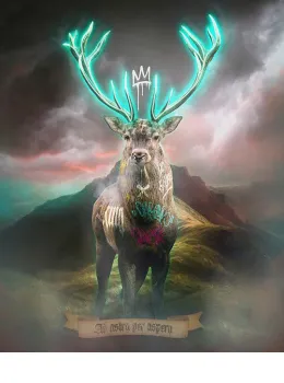 Highland Hunk - Turquoise - Mounted