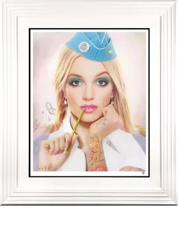 Hit Me Baby, One More Time (Colour) - White Framed