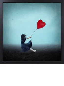 Holding Onto Her Heart - Original - Framed