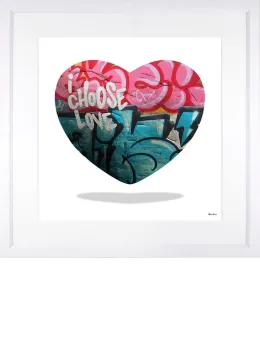 I Choose Love - White Background - Regular Size - White Framed