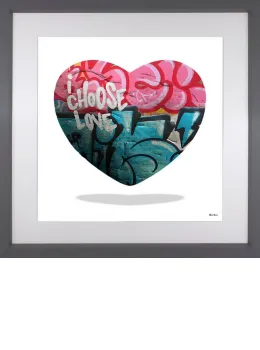 I Choose Love - White Background - Small Size - Grey Framed