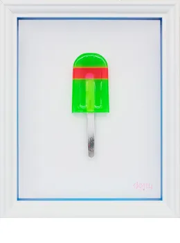 Ice Ice Baby (Blue Border) - Original - Framed
