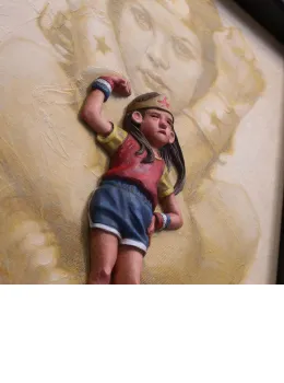 It's A Wonderful Life (Wonder Woman) - 3D Sculpture Art - Original - Framed