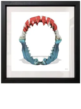 Jaws - White Background - Regular Size - Framed