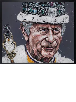 King Charles - Canvas - Artist Proof Black Framed - Framed Box Canvas
