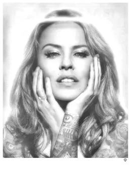 Kylie Minogue (Black & White) - White Framed