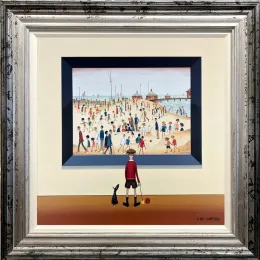 L. S. Lowryish - On The Beach - Limited Edition - Framed