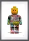 Lego Man Street - White Background - Small Size - Grey Framed