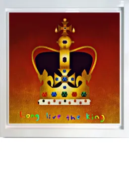 Long Live The King - Canvas - White Framed