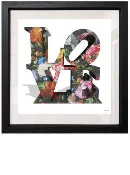 Love Floral - White Background - Regular Size - Framed