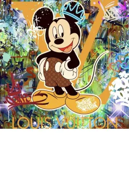 Mickey Vuitton - On Board - White Framed