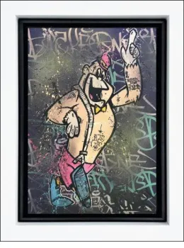 Monkey See Monkey Do - Original - White Framed