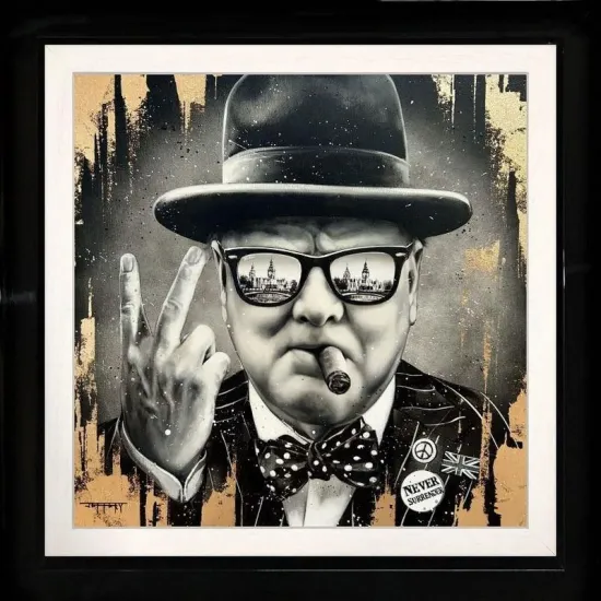 Never Surrender - Original - Black Framed