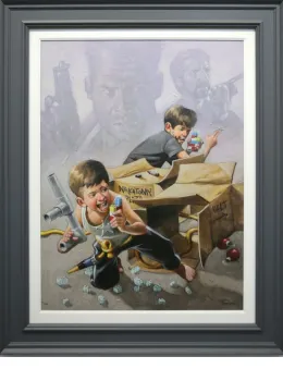 Now I Have A Machine Gun - Ho-Ho-Ho - Deluxe Canvas - Framed