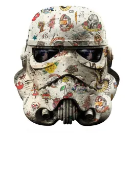 Old-School - White Background - Regular Size - Mounted