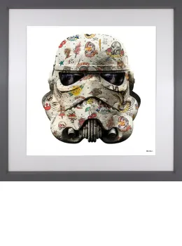 Old-School - White Background - Small Size - Grey Framed