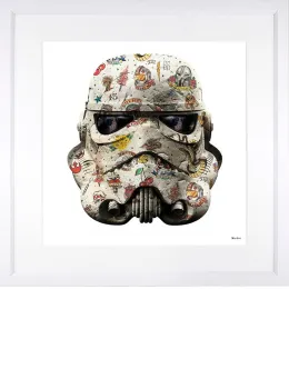 Old-School - White Background - Small Size - White Framed